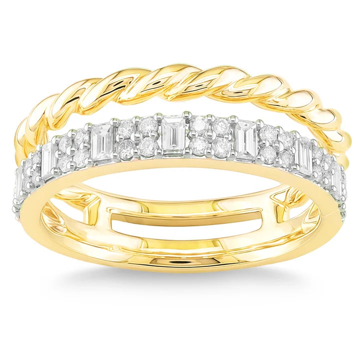Baguette and Round Brilliant Diamond Ring (0.42 ctw) product image 1