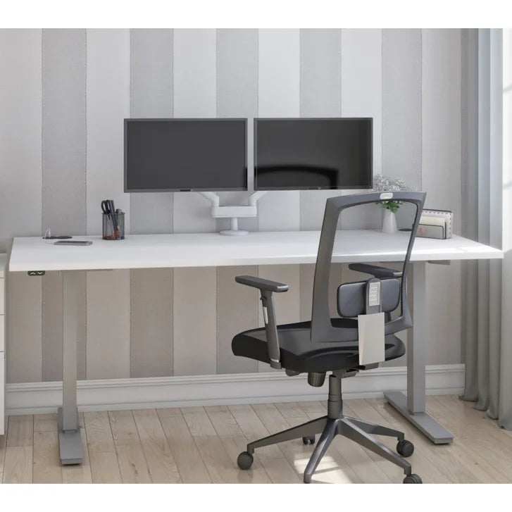 Bestar Upstand 76.2 cm x 182.9 cm (30 in. x 72 in.) Height Adjustable Desk with Dual Monitor Arm product image 1