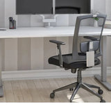 Bestar Upstand 76.2 cm x 182.9 cm (30 in. x 72 in.) Height Adjustable Desk with Dual Monitor Arm product image 5