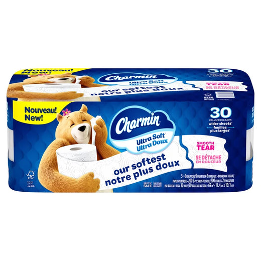 Charmin Ultra Soft Toilet Paper Jumbo Rolls, 30 x 200 Sheets