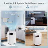 32 Pints Dehumidifier with Sleep Mode and 24H Timer for Home Basement-White product image