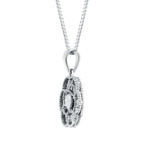 Diamond Cut Floral Pendant in White Gold product image 2
