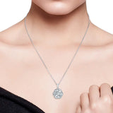 Diamond Cut Floral Pendant in White Gold product image 4