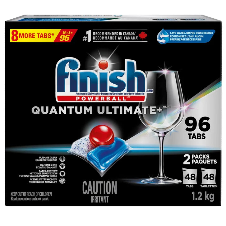 Finish Quantum Ultimate+ Dishwasher Detergent, 96 Tablets product image 1