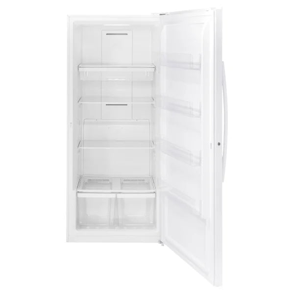 GE 21.3 cu. ft. White Upright Freezer with Exterior Adjustable Temperature Control