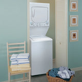 GE 27 in. Electric White 4.4 cu. ft. (I.E.C) Washer and 5.9 cu. ft. Dryer Laundry Centre product image 5