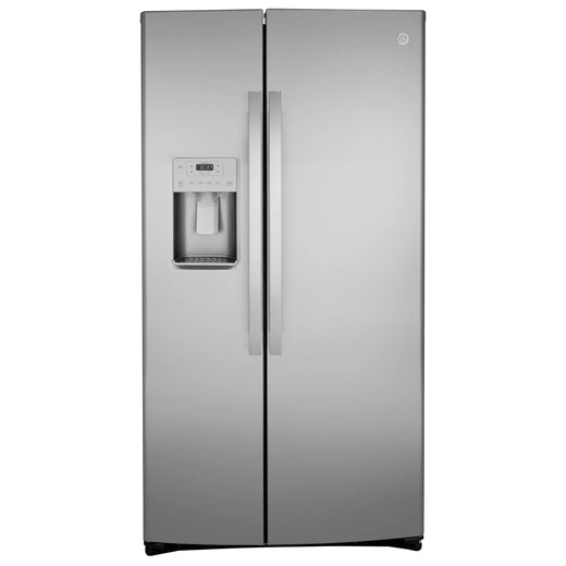 GE 36 in. 25.1 cu.ft. Stainless Steel Side-by-Side Refrigerator with FrostGuard Technology