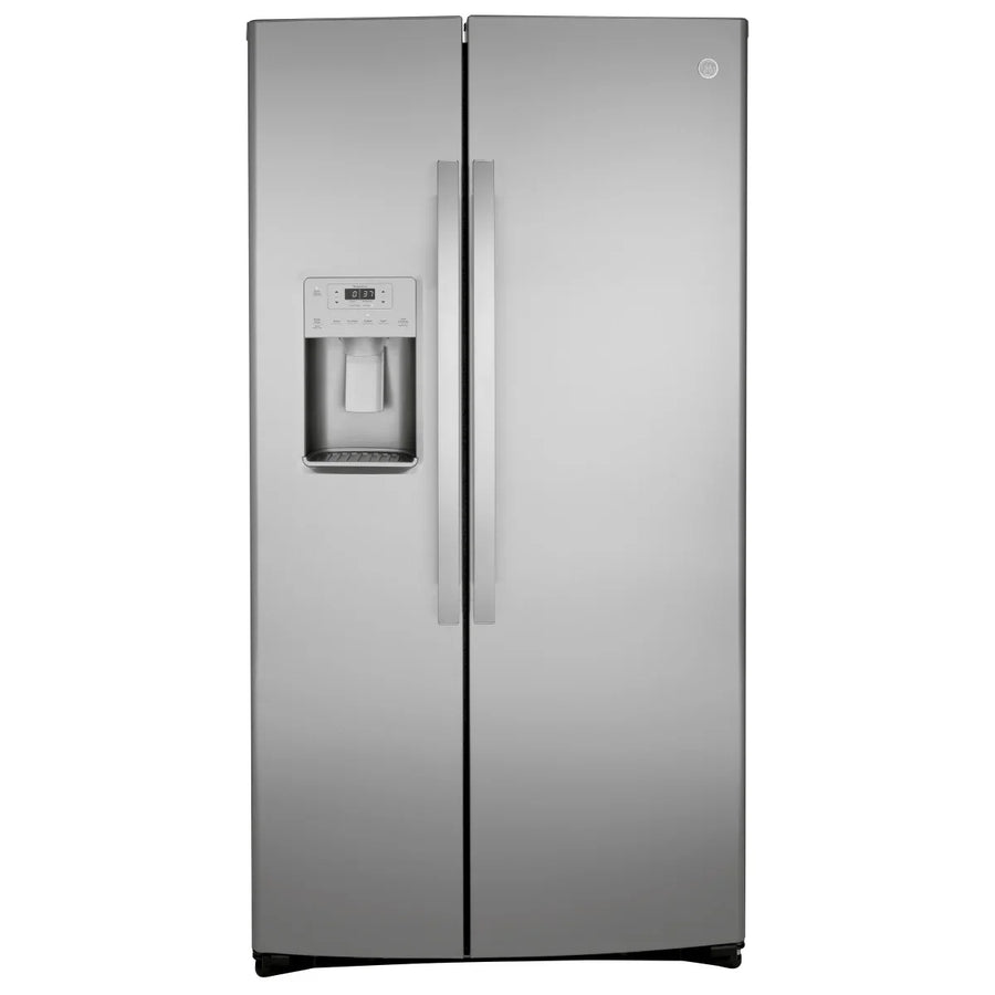 GE 36 in. 25.1 cu.ft. Stainless Steel Side-by-Side Refrigerator with FrostGuard Technology