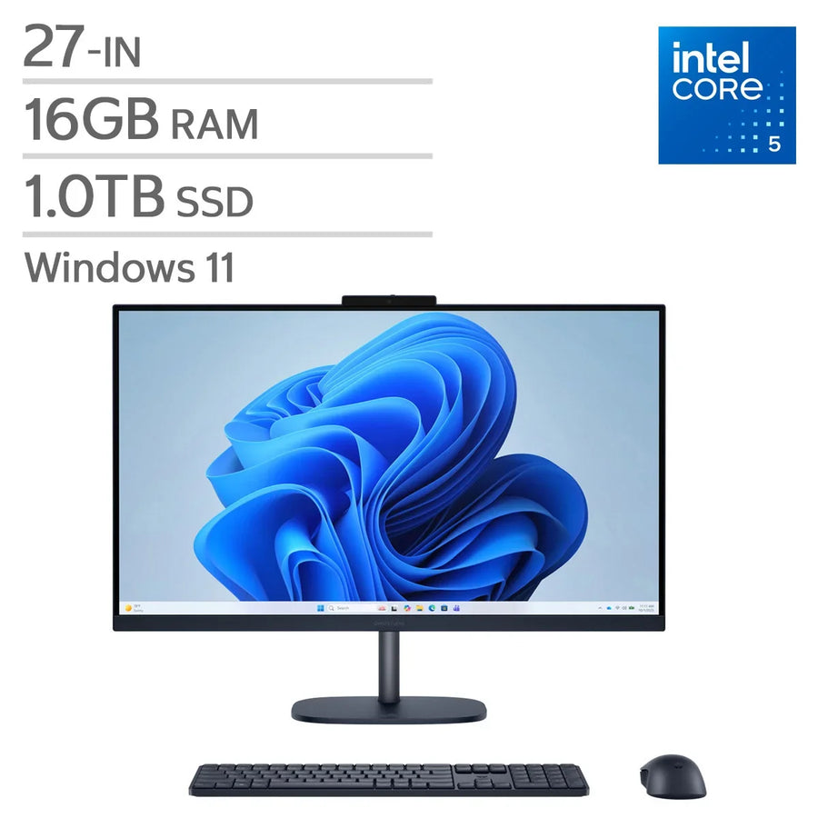HP 27-in. All-in-One Desktop, Intel Core 5 120U - 16GB RAM, 1TB SSD