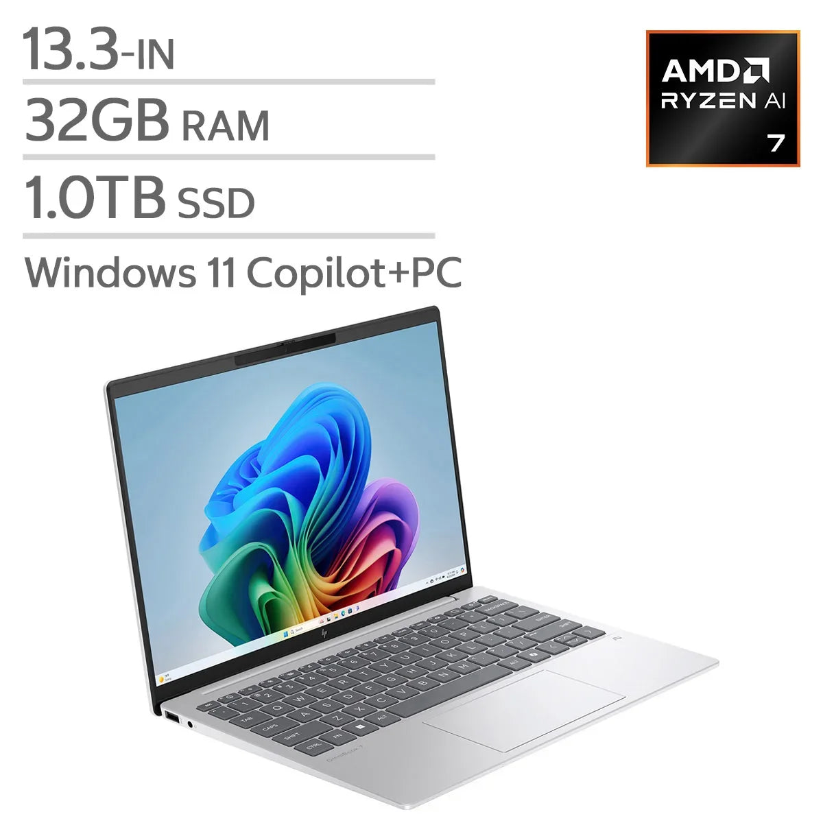 HP Omnibook 7 Aero 13.3-in. Copilot+ PC Laptop, AMD Ryzen AI 7 350, 32 GB RAM, 1 TB SSD product image 1