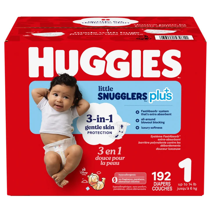 Huggies Little Snugglers Plus Diapers, Sizes 1 - 2 product image 1