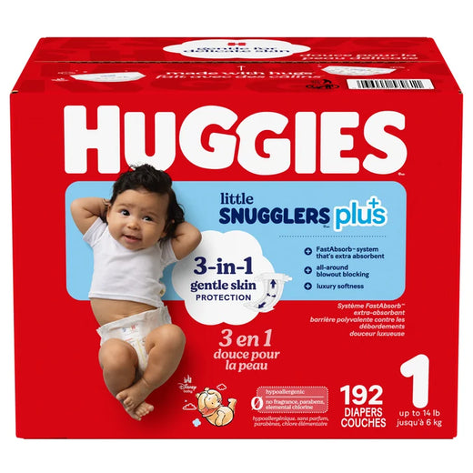 Huggies Little Snugglers Plus Diapers, Sizes 1 - 2