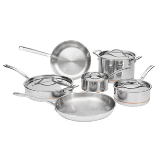 Kirkland Signature 5-ply Clad Stainless Cookware Set, 10-pieces