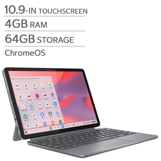 Lenovo Duet 10.9-in 2-in-1 Touchscreen Chromebook Bundle, MediaTek Kompanio 838, 4GB RAM, 64GB Storage