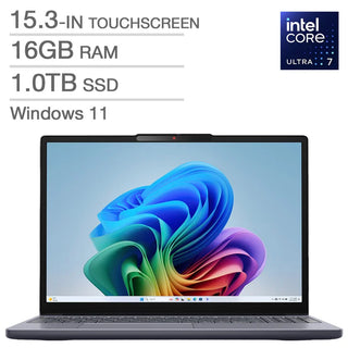 Lenovo IdeaPad Slim 3i Copilot+ PC 15.3-in. Touchscreen Laptop, Intel Core Ultra 7 355 - 16GB RAM, 1TB SSD