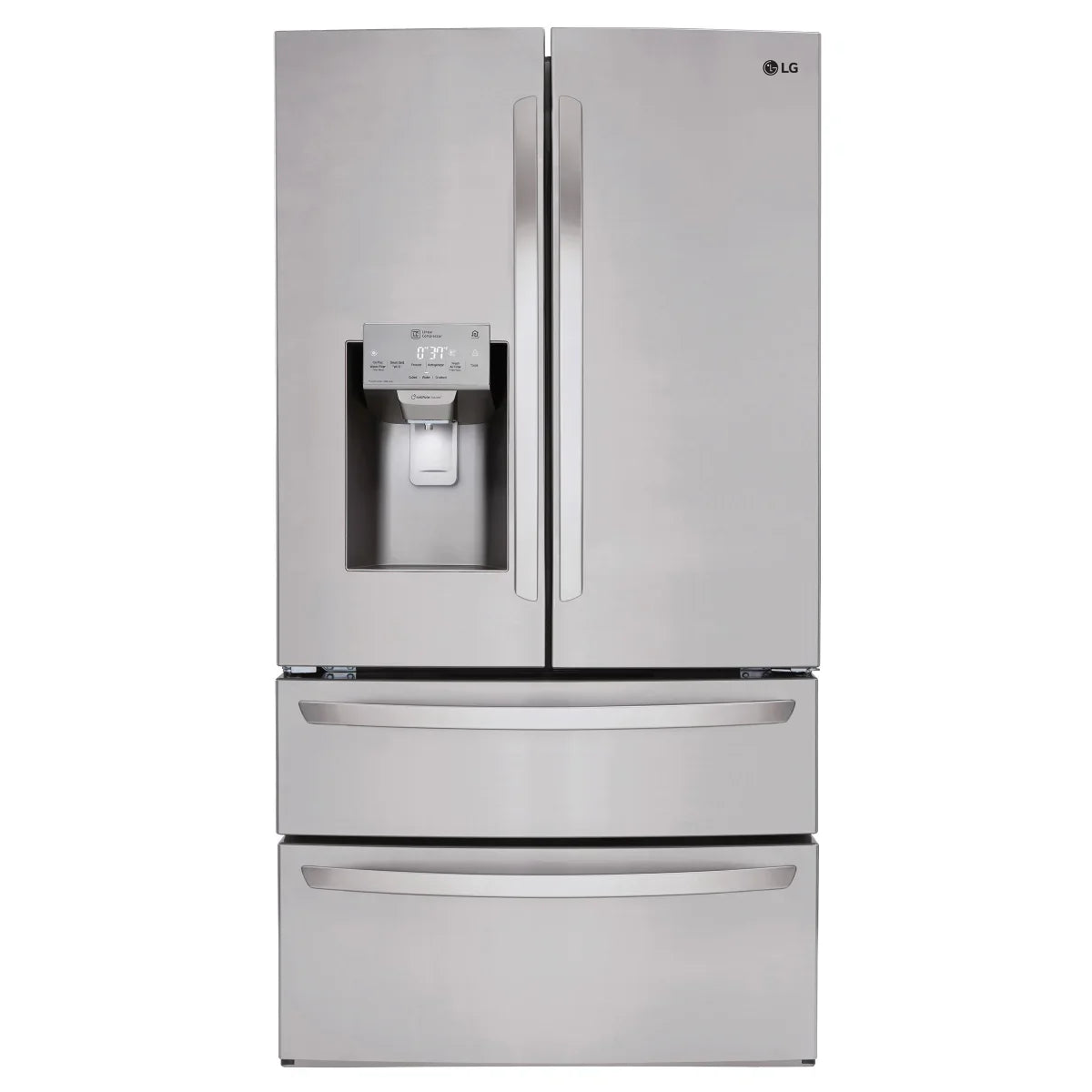 LG 36 in. 28 cu. ft. Stainless-steel French Door Refrigerator with Smudge-resistant Finish and SmartThinQ Wi-Fi product image 1