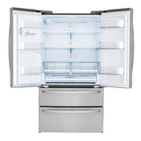 LG 36 in. 28 cu. ft. Stainless-steel French Door Refrigerator with Smudge-resistant Finish and SmartThinQ Wi-Fi product image 2