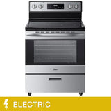 Midea 30 in. 5.1 cu.ft. Freestanding 4-Element Range with Storage Drawer product image 2