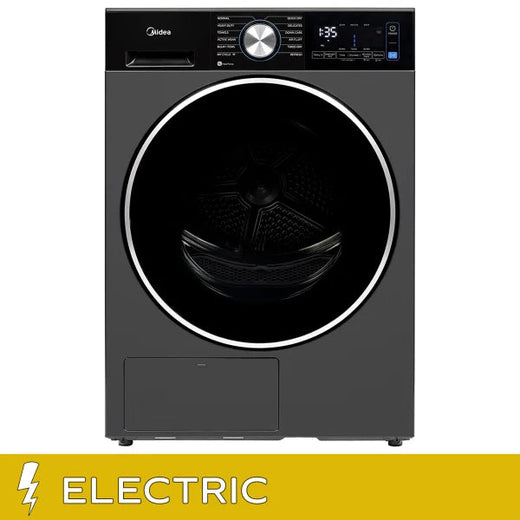 Midea 4.4 cu. ft. Graphite Steel Electric Ventless Dryer with Heat Pump and Stacking Kit