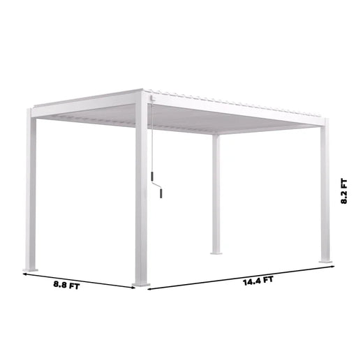 Mirador 8.8 ft. x 14.4 ft. Adjustable Louvered Aluminum Pergola