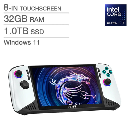 MSI CLAW 8 AI+ A2VM Polar Tempest Edition 8-in Touchscreen Handheld Gaming Computer, Intel Core Ultra 7 258V - 32GB RAM, 1TB SSD, Intel Arc