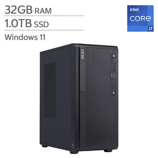 MSI PRO DP180 Desktop Computer, Intel Core i7-14700F - 32GB RAM, 1TB SSD, 8GB NVIDIA GeForce RTX 5060