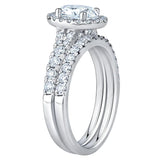 Oval Cut and Round Brilliant Diamond Halo Wedding Set (1.85 ctw) product image 2