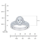 Oval Cut and Round Brilliant Diamond Halo Wedding Set (1.85 ctw) product image 5