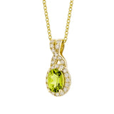 Oval Cut Peridot and Diamond Pendant (0.19 ctw) product image 3
