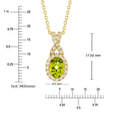 Oval Cut Peridot and Diamond Pendant (0.19 ctw) product image 5