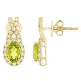 Oval Shaped Peridot and Diamond Earrings (0.30 ctw) product image 2