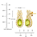 Oval Shaped Peridot and Diamond Earrings (0.30 ctw) product image 4