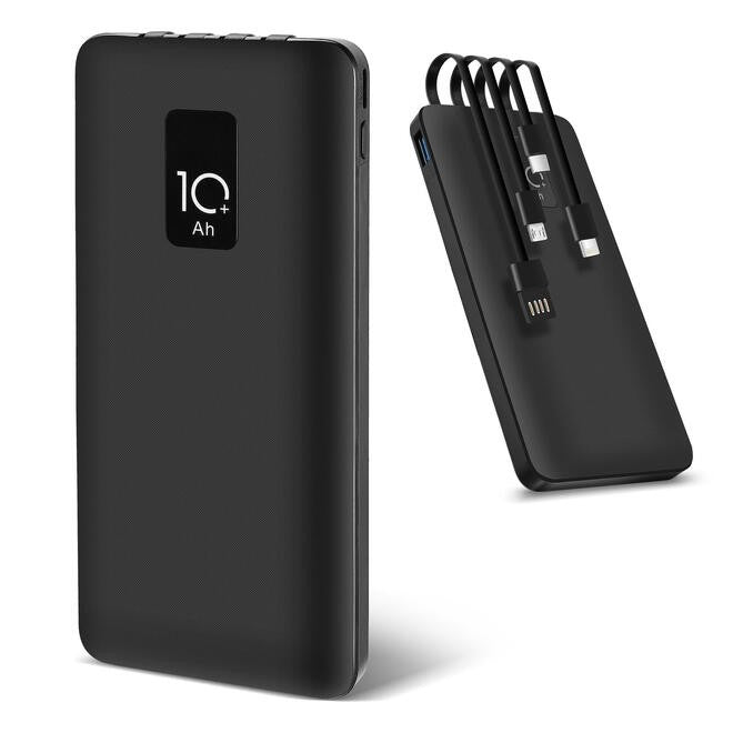 4 in 1 Fast Charging Power Bank with Built-in Cables, 10000mAh - PrimeCables
