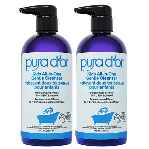 Pura D'or Kids All-in-One Gentle Cleanser, 2 x 473 mL