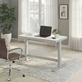Tresanti Tessa 119.4 cm (47 in.) Adjustable Height Desk with LED Lighting, White product image 1