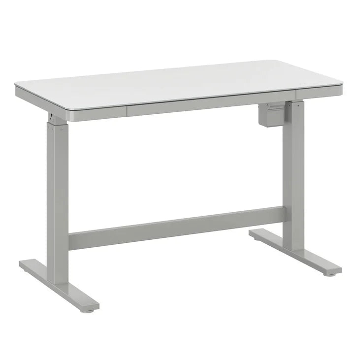 Tresanti Tessa 119.4 cm (47 in.) Adjustable Height Desk with LED Lighting, White product image 2