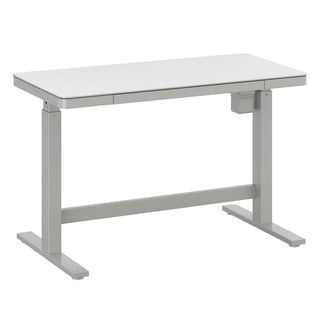 Tresanti Tessa 119.4 cm (47 in.) Adjustable Height Desk with LED Lighting, White