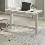 Tresanti Tessa 119.4 cm (47 in.) Adjustable Height Desk with LED Lighting, White product image 5